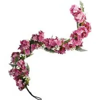 Pink Blossom Hanging Artificial Garland 150cm - Green