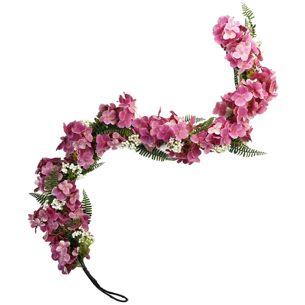 Pink Blossom Hanging Artificial Garland 150cm - Green