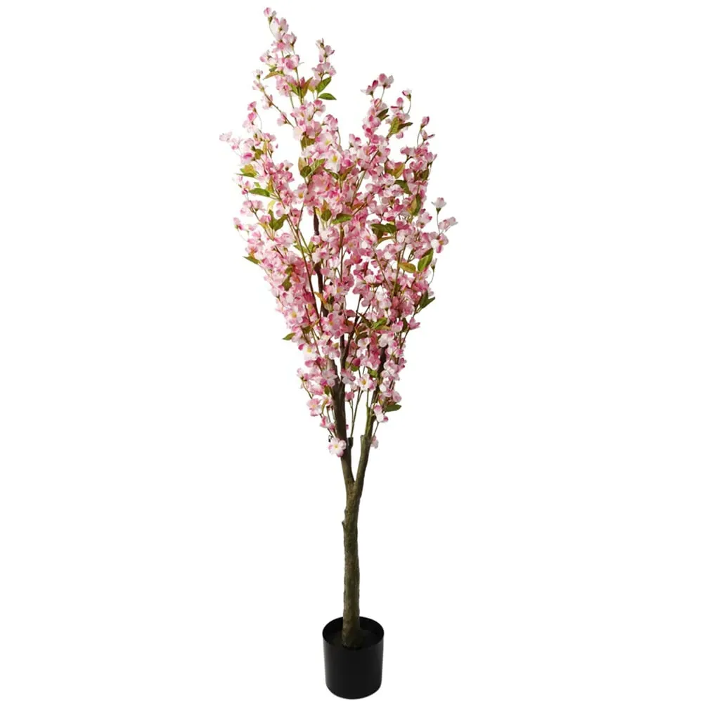 Pink Cherry Artificial Tree in Pot 180cm - Green