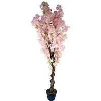 Pink Cherry Blossom Artificial Tree in Pot 150cm - Pink
