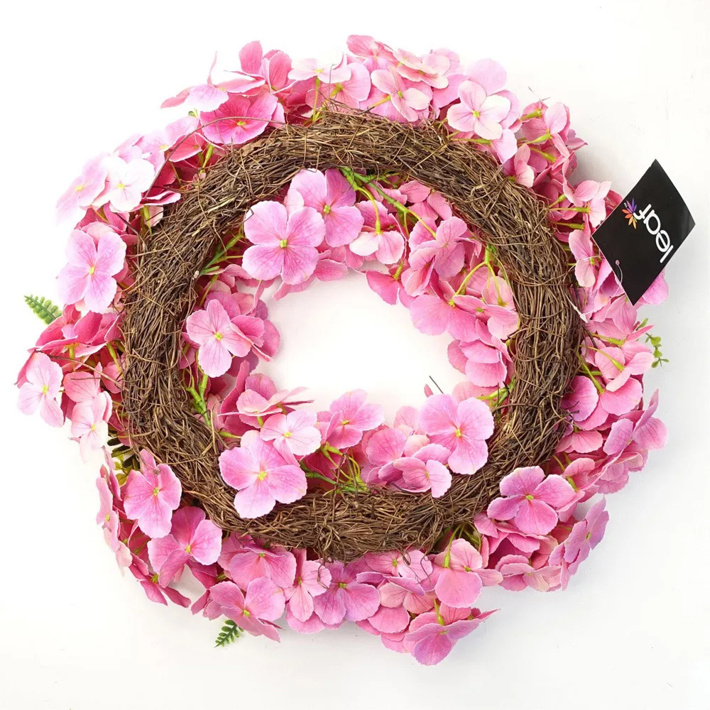 Pink Floral Blossom Artificial Wreath 40cm