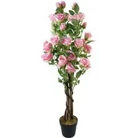 Pink Rose Artificial Tree in Pot 105cm - Pink