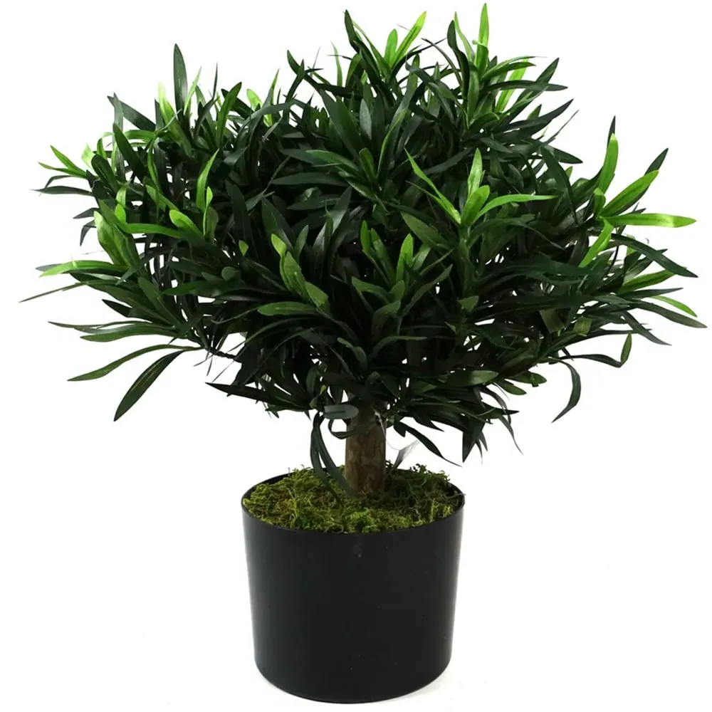 Podocarpus Bush Artificial Plant in Pot 40cm - Green