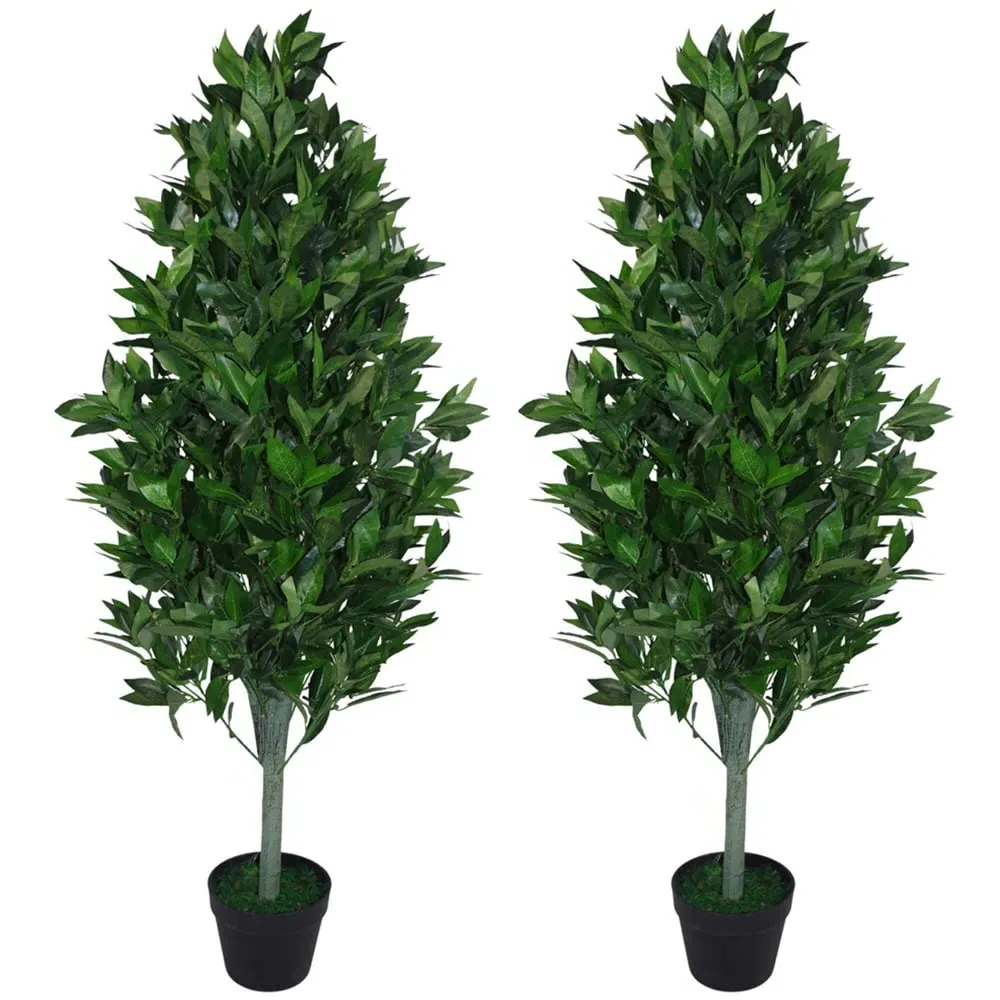 Pyramid Cone Topiary Bay XL Artificial Tree 2 Pack - Green