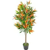 Red and Green Ficus Artificial Tree in Pot 130cm - Green