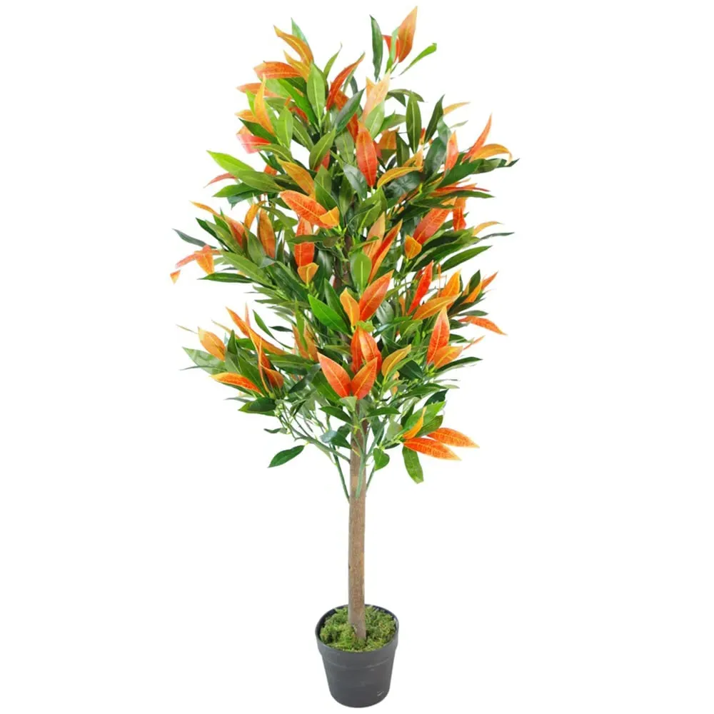 Red and Green Ficus Artificial Tree in Pot 130cm - Green