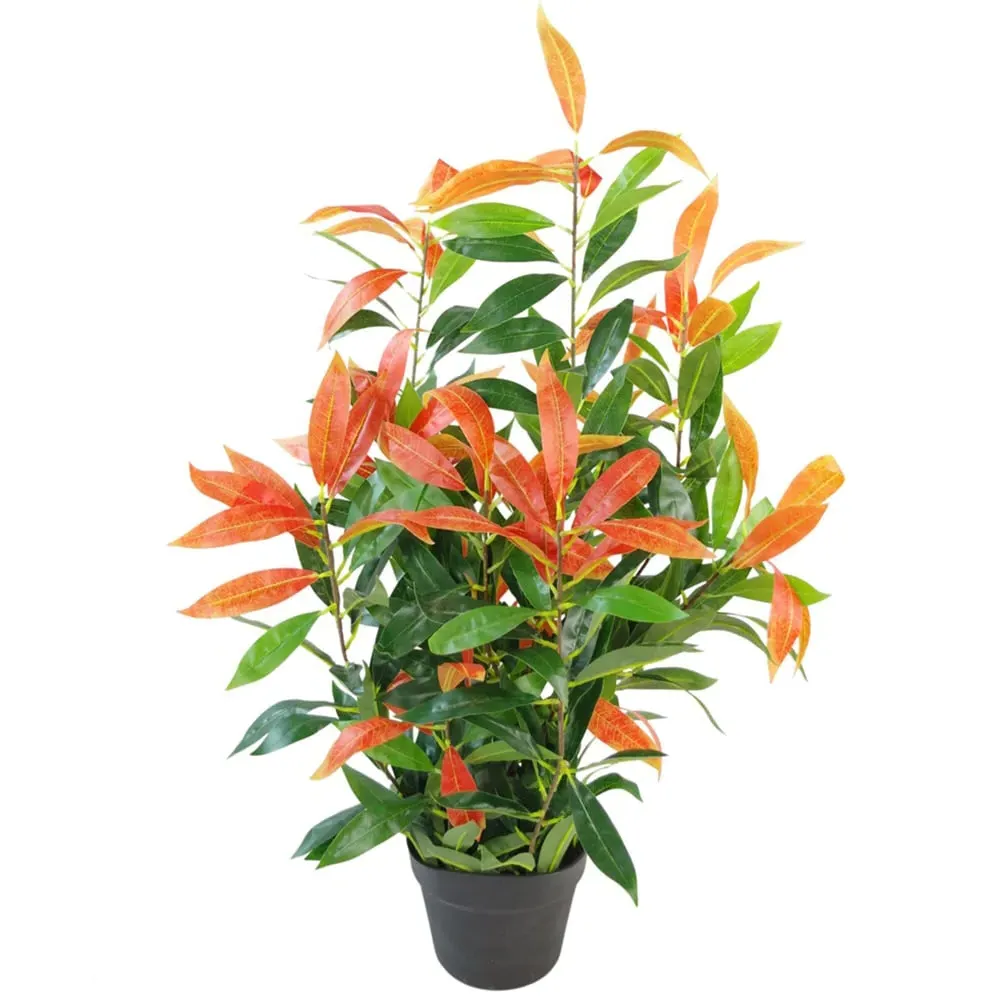 Red and Green Ficus Artificial Tree in Pot 80cm - Green image