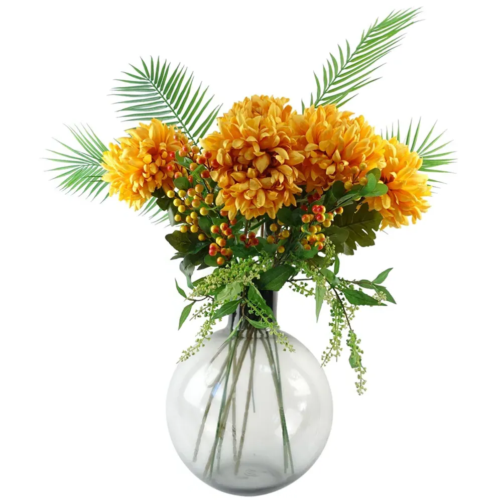 Reflex Chrysanthemum Artificial Flower 6 Pack - Gold, Silk