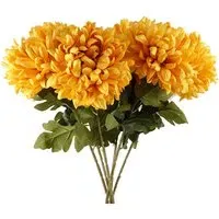 Reflex Chrysanthemum Artificial Flower 6 Pack - Gold, Silk