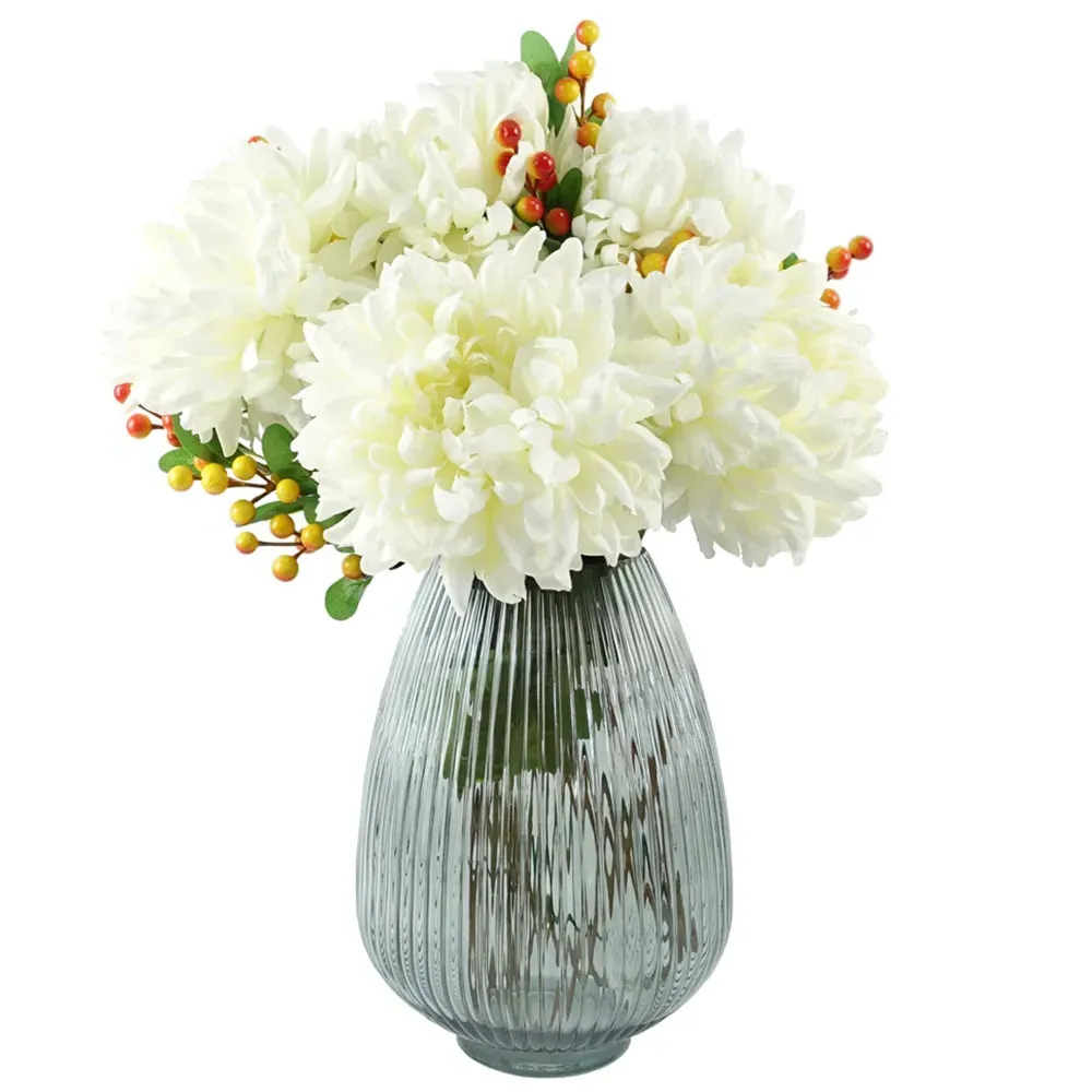 Reflex Chrysanthemum Artificial Flower 6 Pack - White, Silk