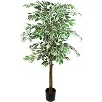 Silk Leaf Ficus Artificial Tree in Pot 150cm - Green
