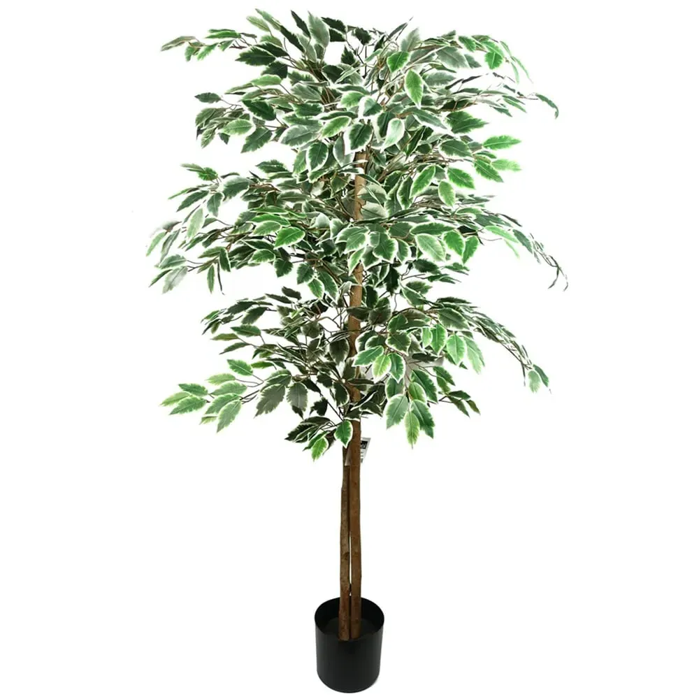 Silk Leaf Ficus Artificial Tree in Pot 150cm - Green