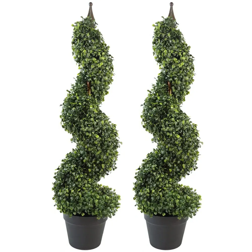 Spiral Boxwood Tower Artificial Tree 120cm 2 Pack - Green image