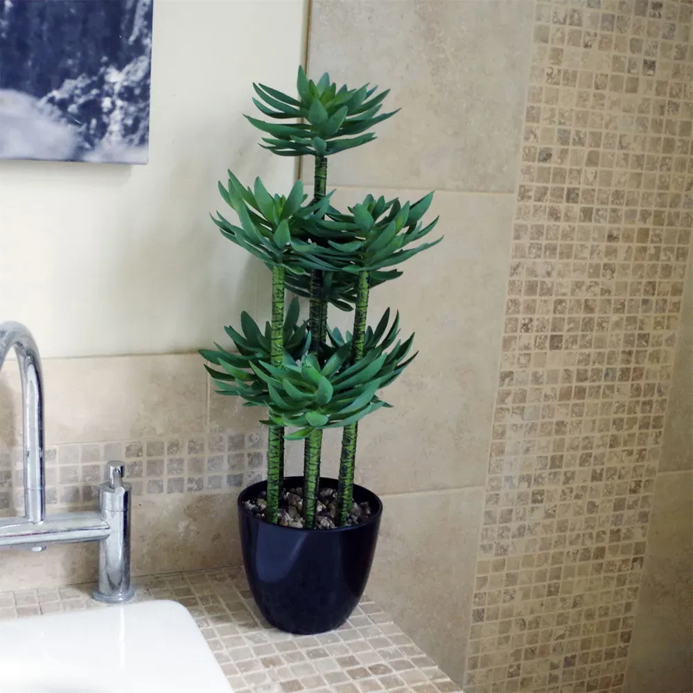 Tropical Yukka Artificial Plant in Planter 60cm - Black