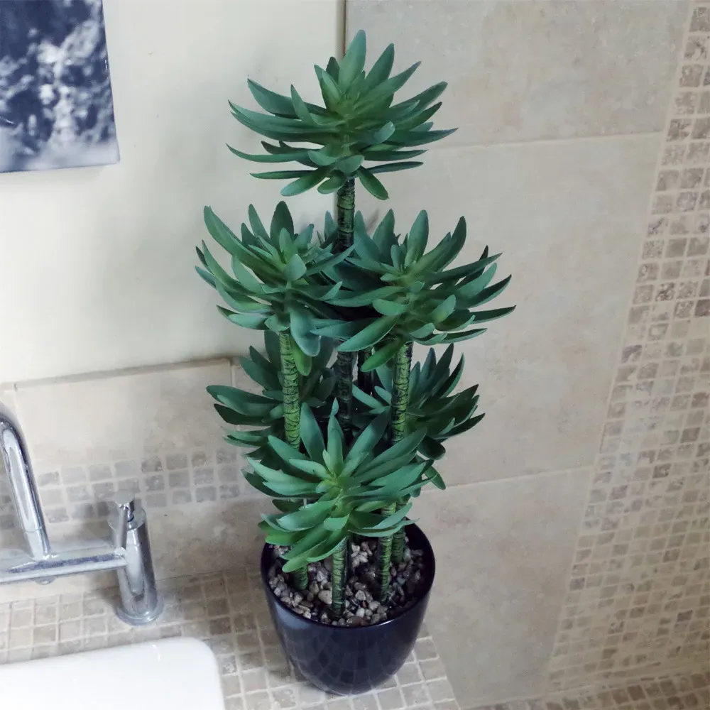 Tropical Yukka Artificial Plant in Planter 60cm - Black