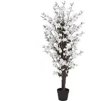 White Blossom Artificial Tree in Pot - White
