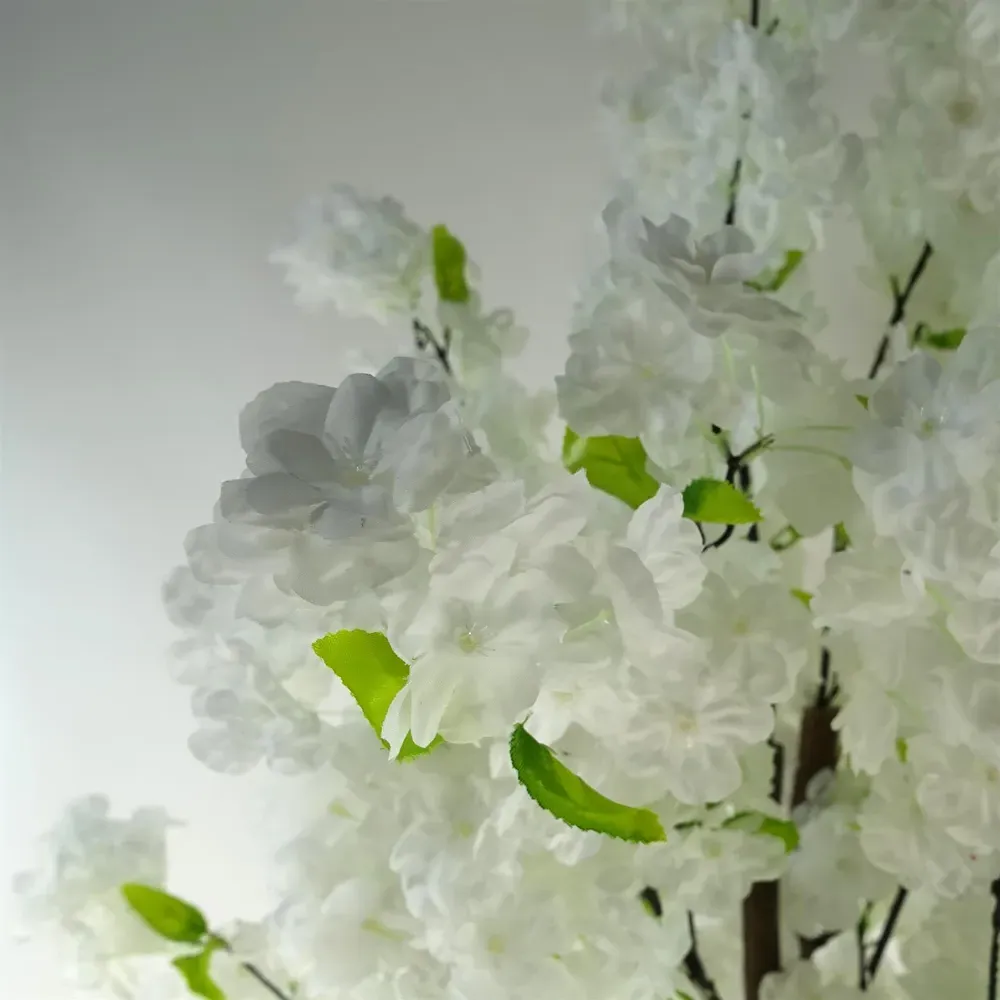 White Cherry Blossom Artificial Tree in Pot - White
