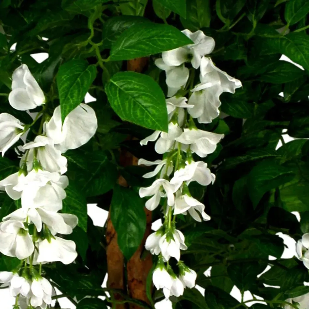 White Wisteria Artificial Tree in Pot - Green