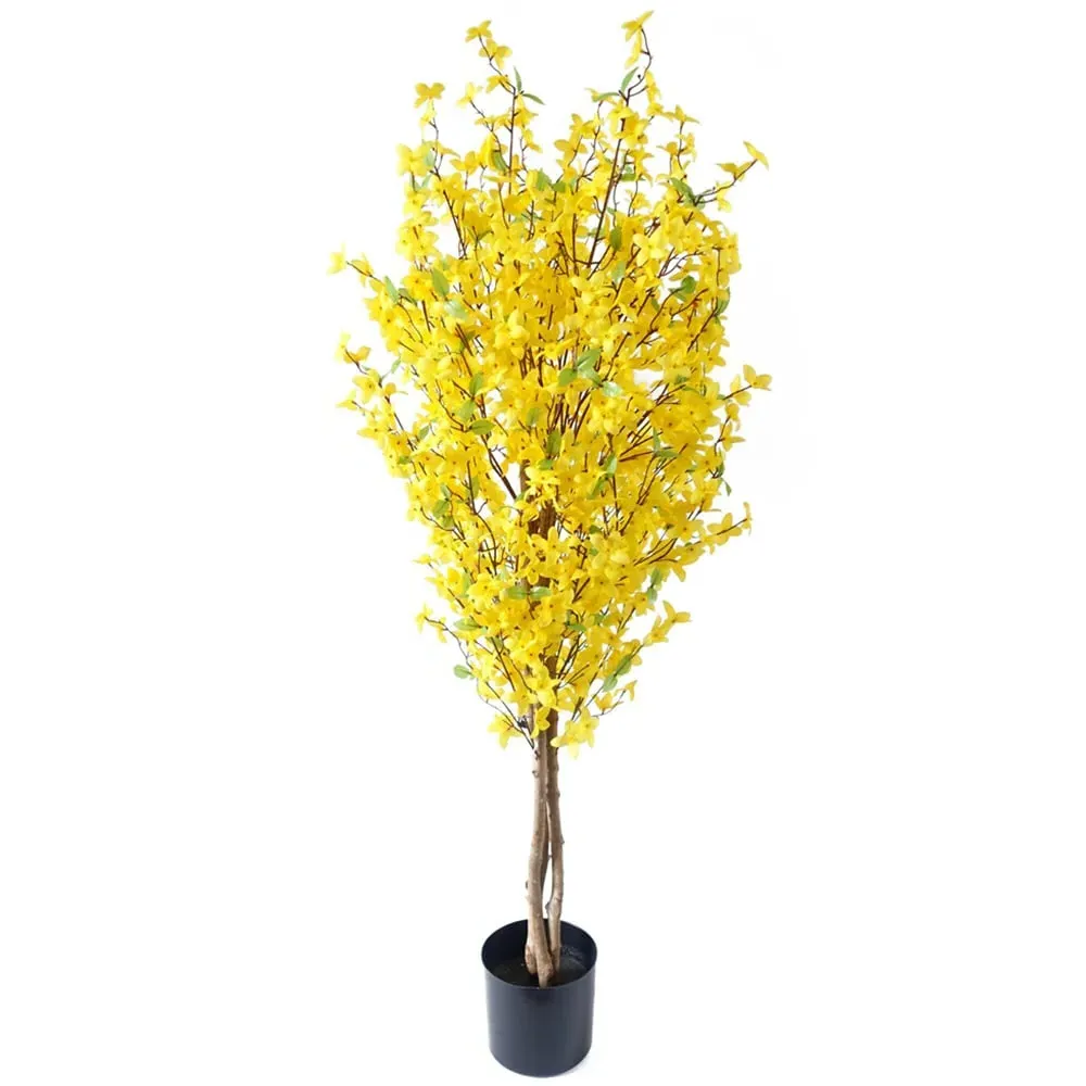 Yellow Forsythia Artificial Tree in Pot 120cm image