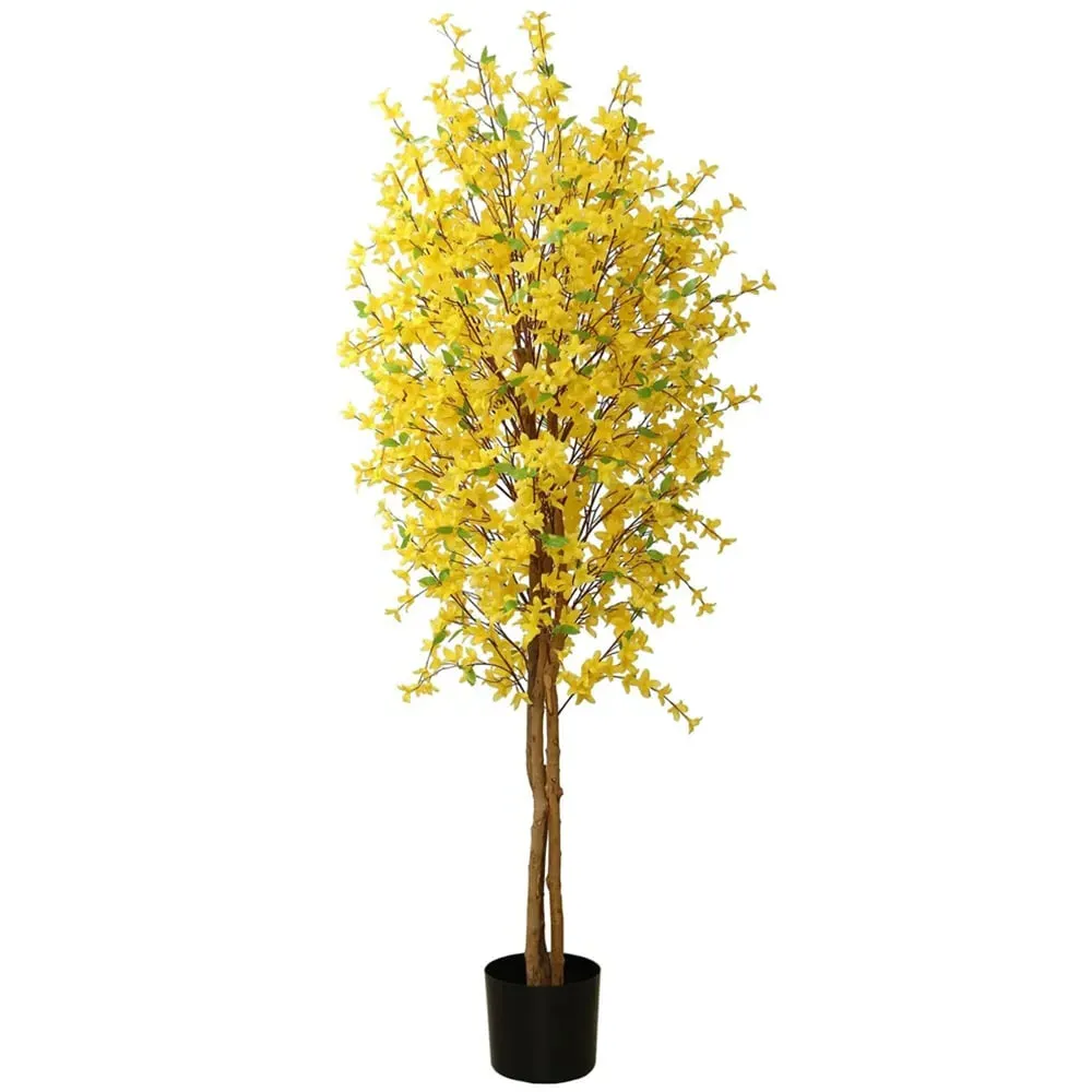 Yellow Forsythia Artificial Tree in Pot 150cm
