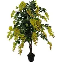 Yellow Wisteria Artificial Tree in Pot - Yellow