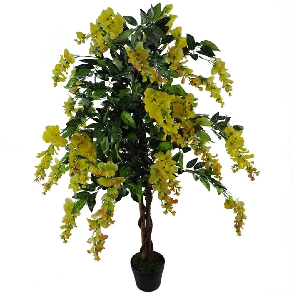 Yellow Wisteria Artificial Tree in Pot - Yellow