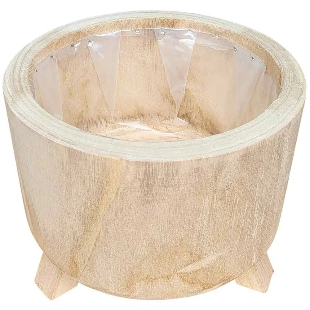 Hortico Grower Round Plant Pot 2 Pack - Brown, Hardwood