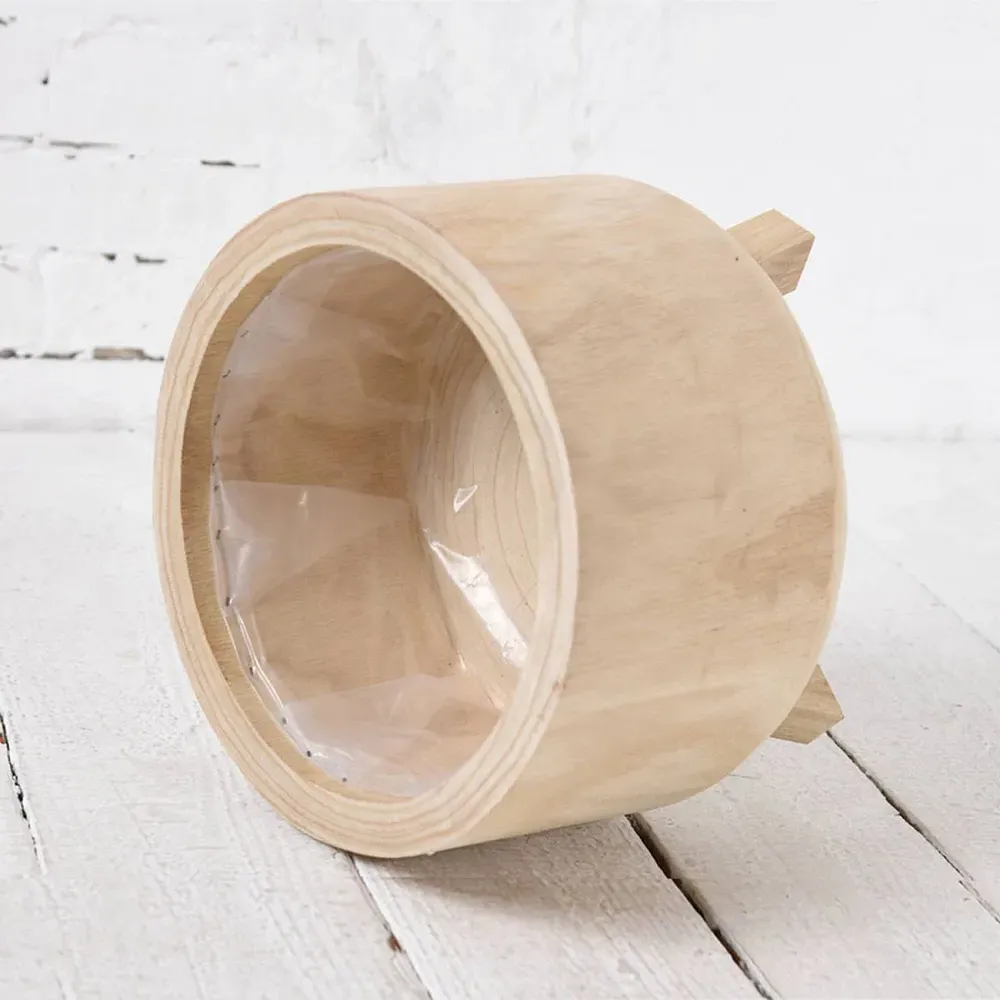 Hortico Grower Round Plant Pot 3 Pack - Brown, Hardwood