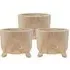 Hortico Grower Round Plant Pot 3 Pack - Brown, Hardwood