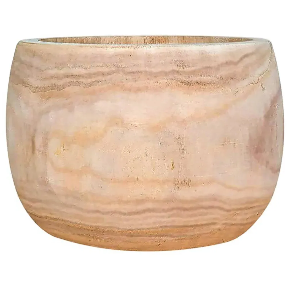 LECHUZA Hortico Eco Round Plant Pot 2 Pack - Brown, Hardwood