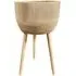 Lechuza Hortico Gaia Planter with Legs - Brown, Wood