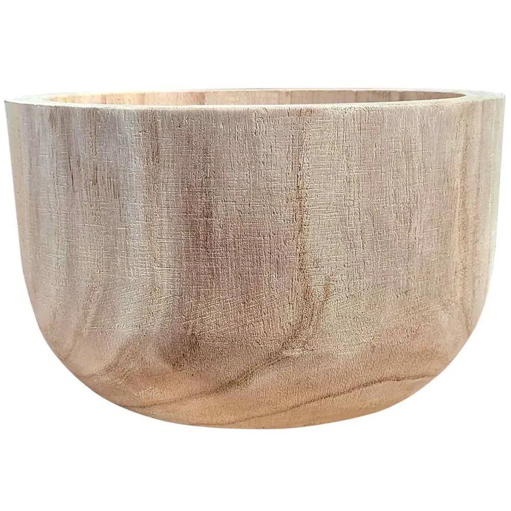 LECHUZA Hortico Gaia Round Plant Pot 2 Pack - Brown, Hardwood