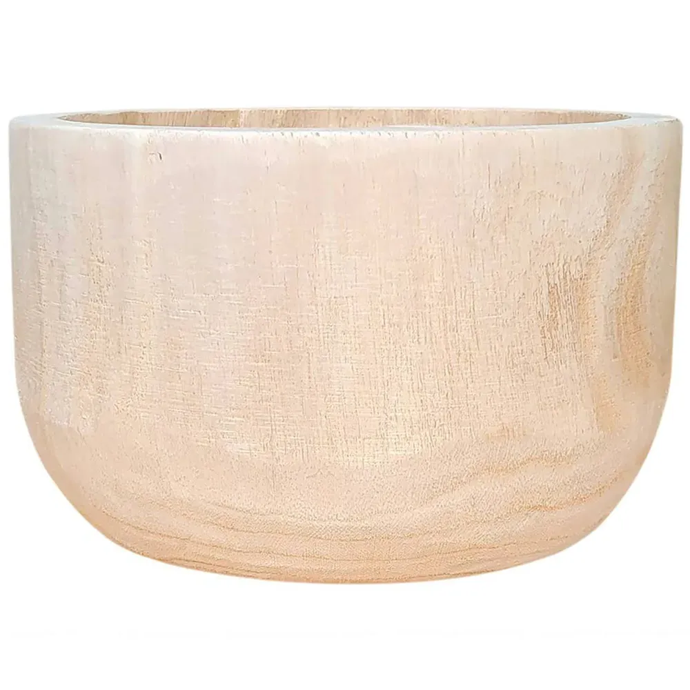 LECHUZA Hortico Gaia Round Plant Pot 2 Pack - Brown, Hardwood