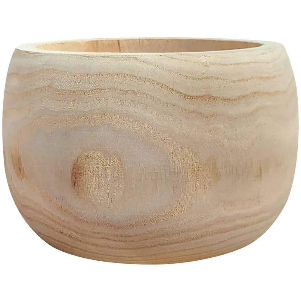 LECHUZA Hortico Trend Round Plant Pot 2 Pack - Brown, Hardwood