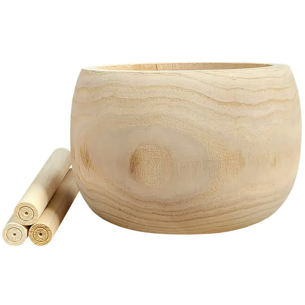 LECHUZA Hortico Trend Round Plant Pot 2 Pack - Brown, Hardwood