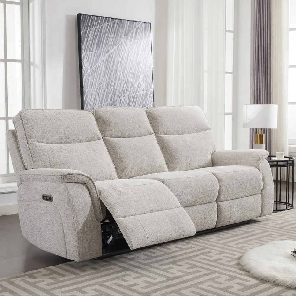 Lenox 3-Seater Power Recliner Sofa - Beige