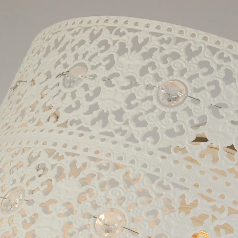 2 Tier Cut Out Pattern Shade - Cream, Steel