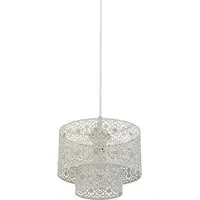 2 Tier Cut Out Pattern Shade - Cream, Steel