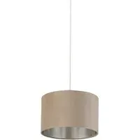 27cm Drum Lamp Shade - Taupe, Velvet