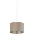 27cm Drum Lamp Shade - Taupe, Velvet