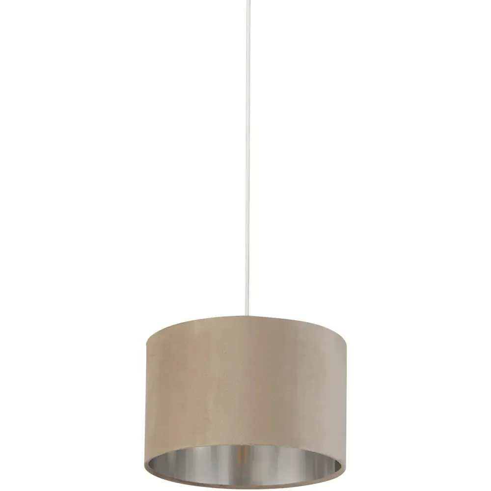 27cm Drum Lamp Shade - Taupe, Velvet image