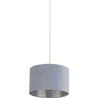 27cm Drum Lampshade - Light Blue, Velvet