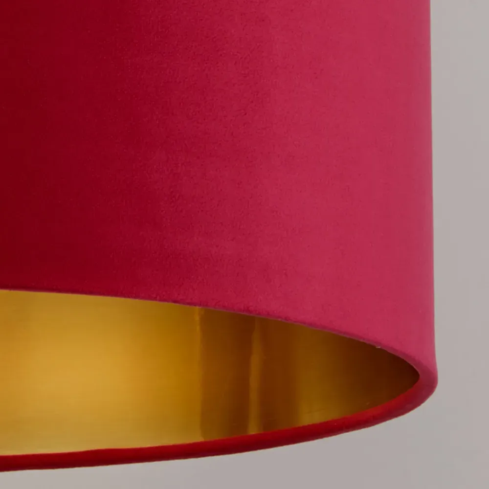 28cm Drum Lampshade - Burgundy, Velvet