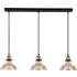 3 Light Bar Pendant Light - Amber, Brass