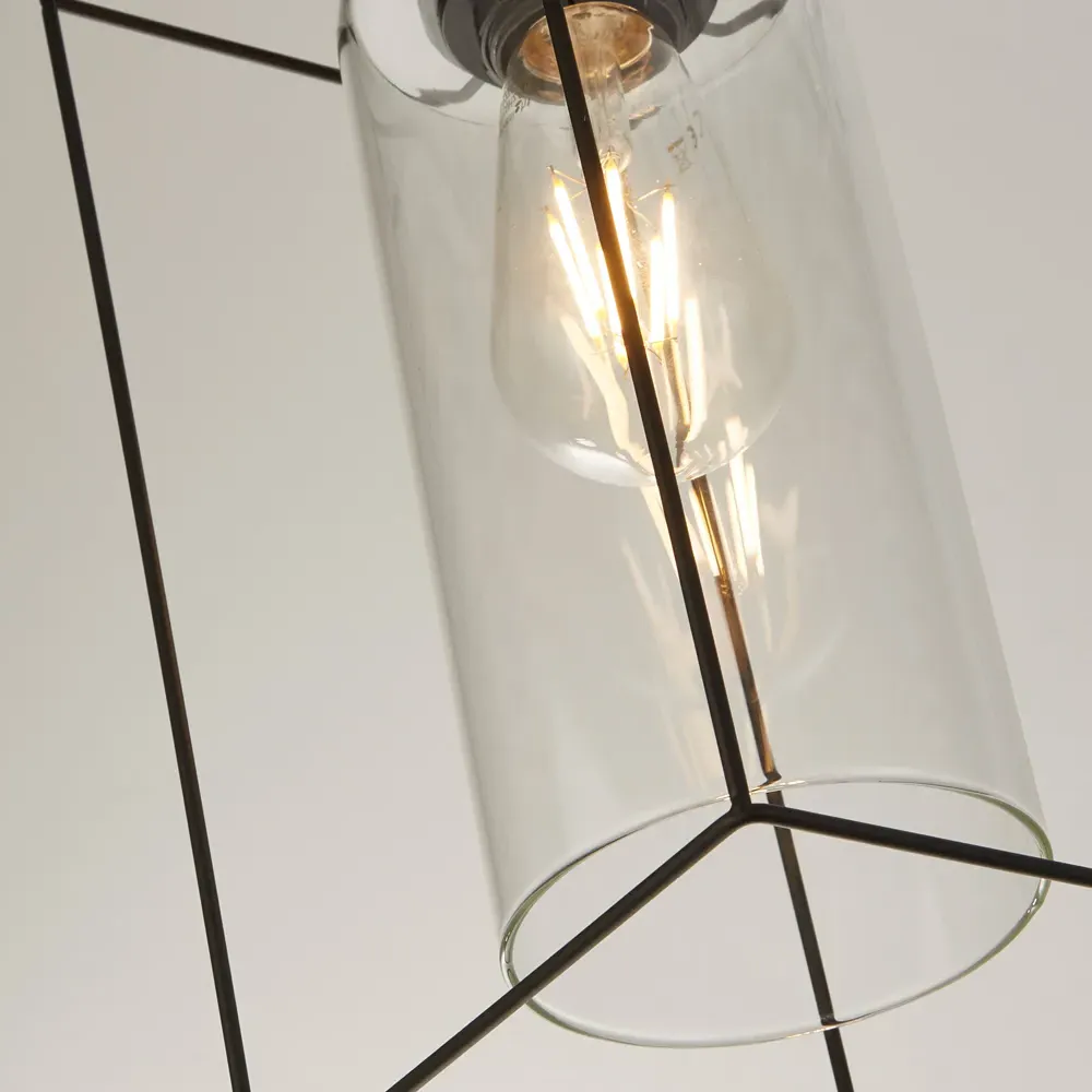 3 Light Bar Pendant Light - Black