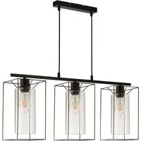 3 Light Bar Pendant Light - Black