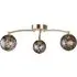 3 Light Flush Ceiling Light - Gold, Tortoise Glass