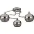 3 Light Flush Ceiling Light with Crystal - Chrome, Rose Glass