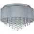 3 Light Flush Ceiling Light with Glass Drops - Grey, Chiffon