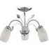 3 Light Semi Flush Ceiling Light - Chrome, White Glass